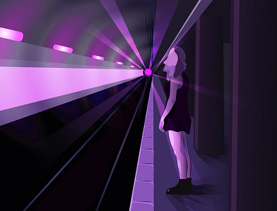 strange subway adobe illustrator adobe photoshop decoration design girl girl character girl illustration illustration purple strange stranger subway vector