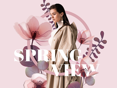 Spring fashion concept collage concept cover design fashion fashion design illustration model typography web