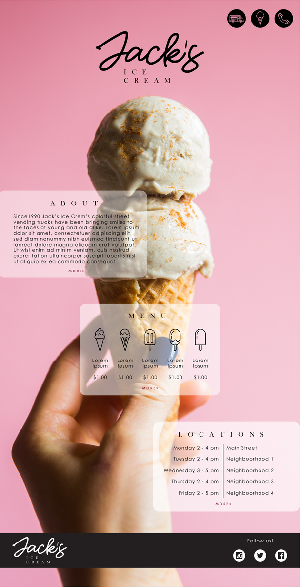 Jack's Ice Cream Landing Page by Kristen Voorhees on Dribbble