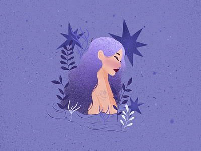 DTIYS_tyymes character character design illustration plants procreate purple texture