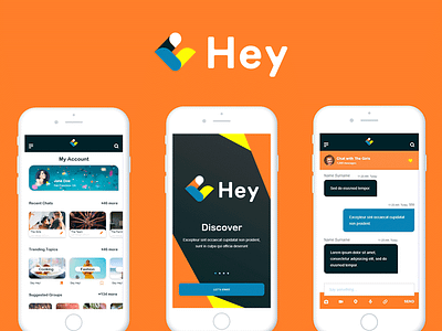 Hey | Chat and messenger app concept social app ui design