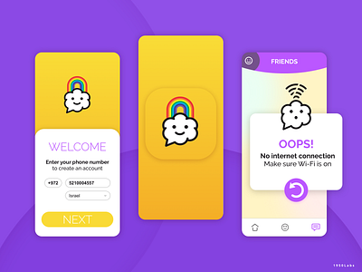 Kids Chat App Concept Ui 1950labs app icon kids logo mobile product design rainbow secure ui ui design ux
