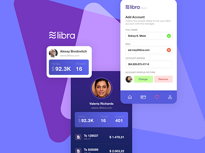 Libra Client 1950labs app bitcoin blockchain cards client crypto cryptocurrency innovation libra mobile tech ui