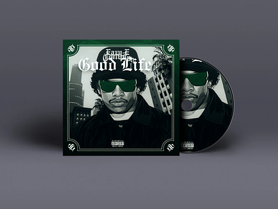 CD Cover-Mockup | Eazy-E ''Good Life'' 2pac adobe photoshop album cover design applemusic cd mockup compton design designs eazy e music tupac youtube