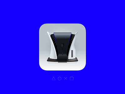 P S 5 2d 3d blue draw game icon illustration sony ui white