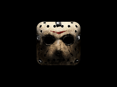 Jason 13 black darkness draw icon illustration killer mask movie painting realism