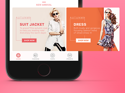 Fashion Shopping + app b2c beautiful fashion female home icon pink shopping ui