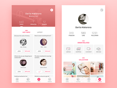 Fashion Shopping II b2c beauty fashion female format girl icon page pink shopping social ui