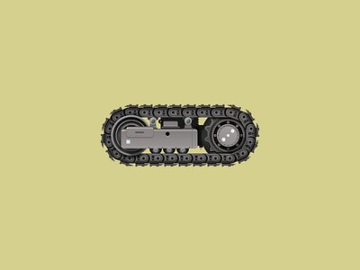 Pedrail digital art illustration iron machine， texture pedrail pixel realistic，gray