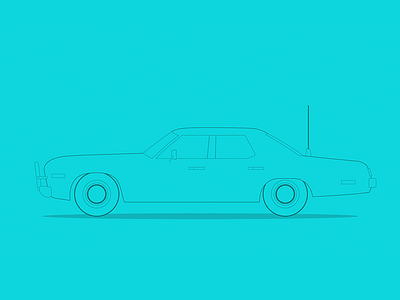 Classic Dodge 9 auto car dodge draw hd illustrations line muscle，color realistic retro sketch