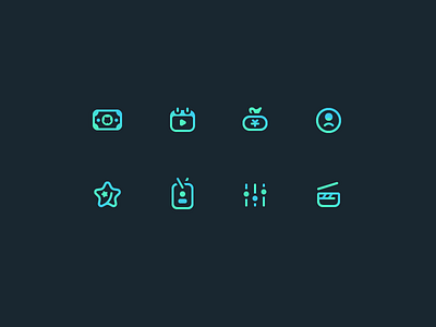icon X8 4px 8 blue darkness gradual，green icon line live profile