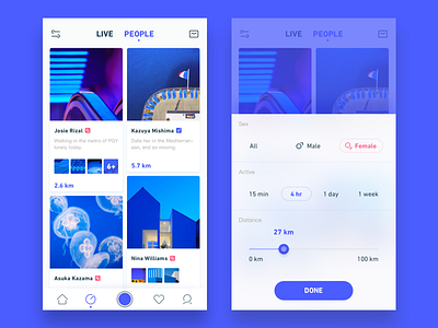 #214050 blue flat icon live page photography pop up ui