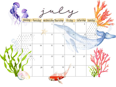 Month planner for July