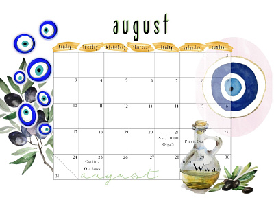 month planner for august callendar month planner plant powerpoint table