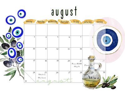 month planner for august