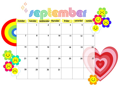 Month planner for september callendar lgbt love month planner powerpoint pride table