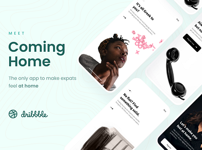 Coming Home – Relocating Made Easy brand design branding expats figma graphic design logo marketing mobile onboarding onboarding flow portraits relocating relocation ui ux copy