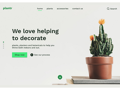 Plants shop landing page