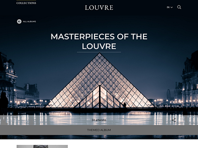 Louvre design minimal museum ui ux web