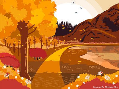 Autumn Landscape autumn design illustration season vector