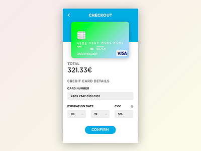 Daily UI #2 bright card checkout credit