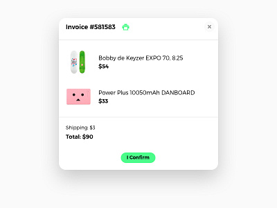 Daily UI #17 clean email green printer friendly receipt simple