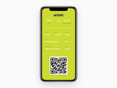 Daily UI #24 airbaltic boarding card daily ui ui