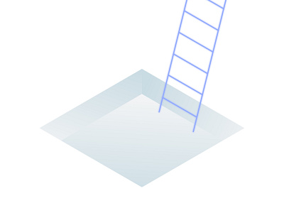 up and down illustration ladders platform
