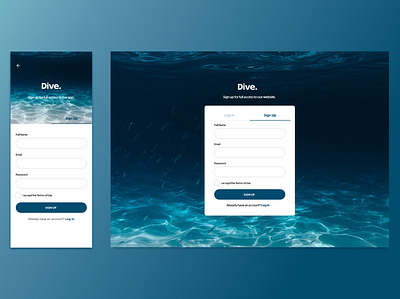 Sign up forms createwithadobexd