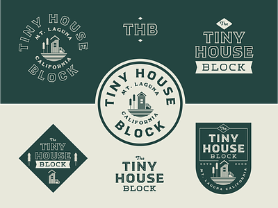 Tiny House Block Exploration badge branding california design forest illustration logo minimal nature tinyhouse typography woods