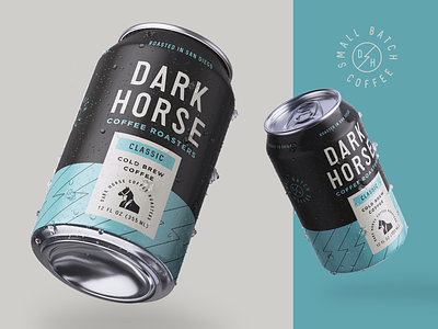 Dark Horse Coffee Cold Brew Cans branding brew can coffee coffeelabel coldbrew darkhorse minimal pacakging