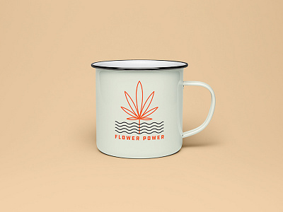 Flower Power Camping Mug bud camping coffee cup hipster illustration marijaunna minimal mug typography weed