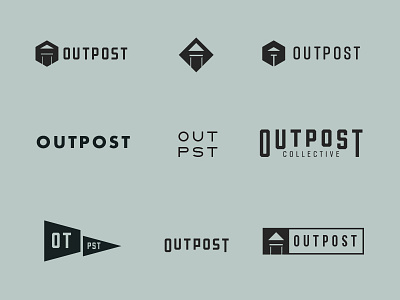Outpost Collective Branding Exploration branding collective concept exploration identity logos mark minimal outpost