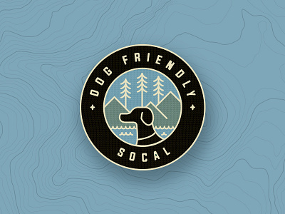 Dog Friendly SoCal Badge badge branding california design dog explore hike logo mockup nature outdoors woods