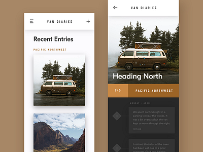Van Diaries (InVision Studio Study)