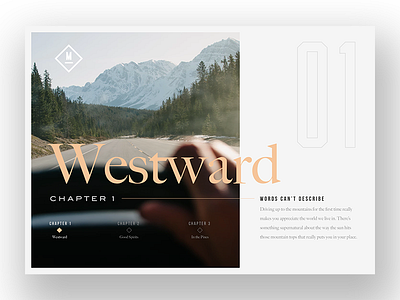 Layout Study clean design layout minimal mountains nature travel ui website west