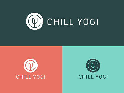 Chill Yogi branding flower health icon identity logo minimal wellness yoga yogi