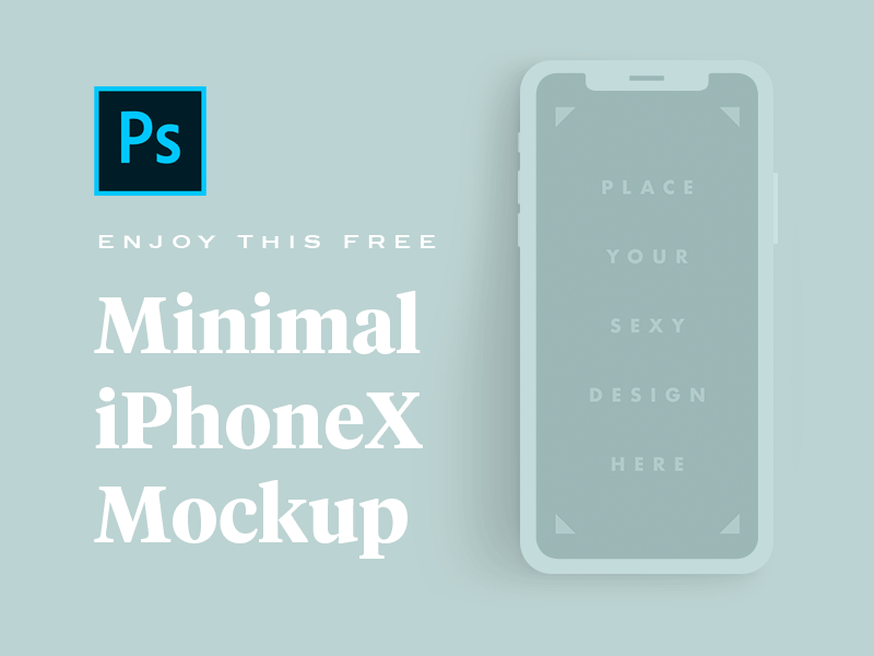 Free Minimal iPhone X Mockup for Photoshop