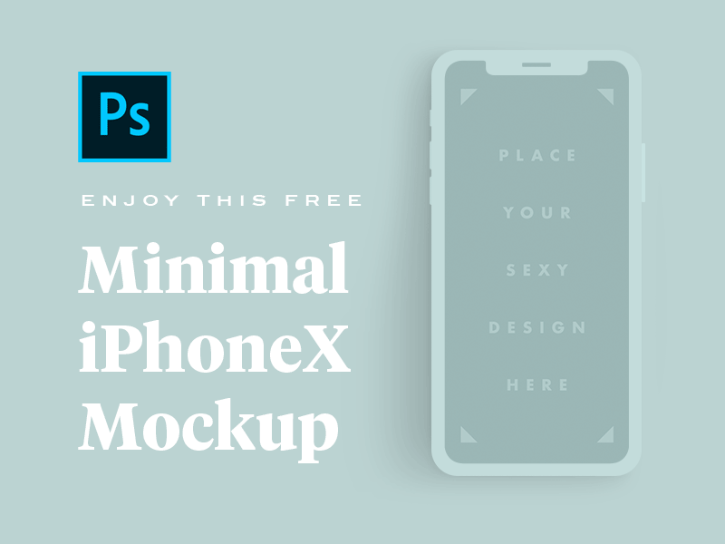 Free Minimal iPhone X Mockup for Photoshop clean free iphone iphonex minimal mockup photoshop template ui