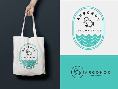ArgoNox Branding Concept anglerfish badge branding fish illustration logo minimal ocean sea vector