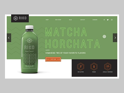 Interactive Hero Slider made in Adobe XD adobexd autoanimate branding design hero horchata illustration madewithadobexd matcha minimal slider typography