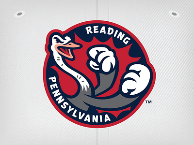 Reading Fightins Sleeve Emblem baseball fightins logo ostrich pennsylvania reading sports