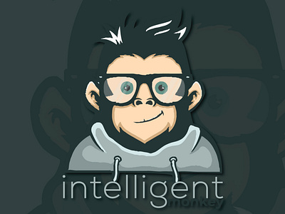 Inteligent Monkey animation branding design illustration illustrator logo minimal typography ux vector