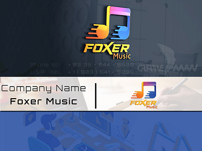 Foxer Music animation branding design illustration illustrator logo minimal typography ux vector