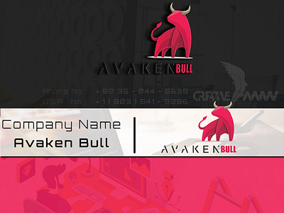 AVAKEN BULL animation branding design illustration illustrator logo minimal typography ux vector