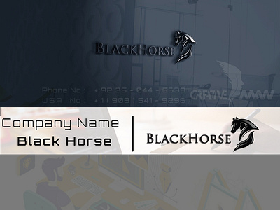 Black Horse animation branding design illustration illustrator logo minimal typography ux vector