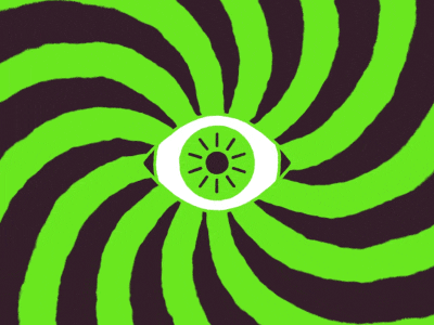 GREEN VISION after effects animation eye eyeball flat design gif green psychedelic trippy
