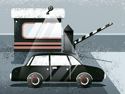 Car at toll car design illustration texture