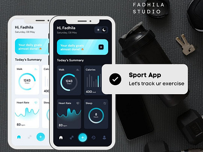 Sport Mobile App - Light and Black Mode app sport ui uiux