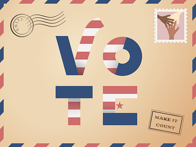 Go vote! 2020 design election go vote illustration mail postcard stamp unite usa vote